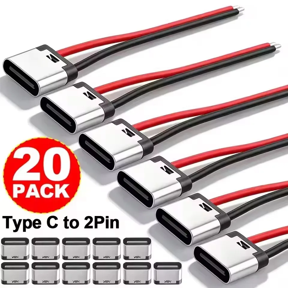 Usb Hub - 5~20개입, Type-C 2핀, 납땜형, 방수 USB-C