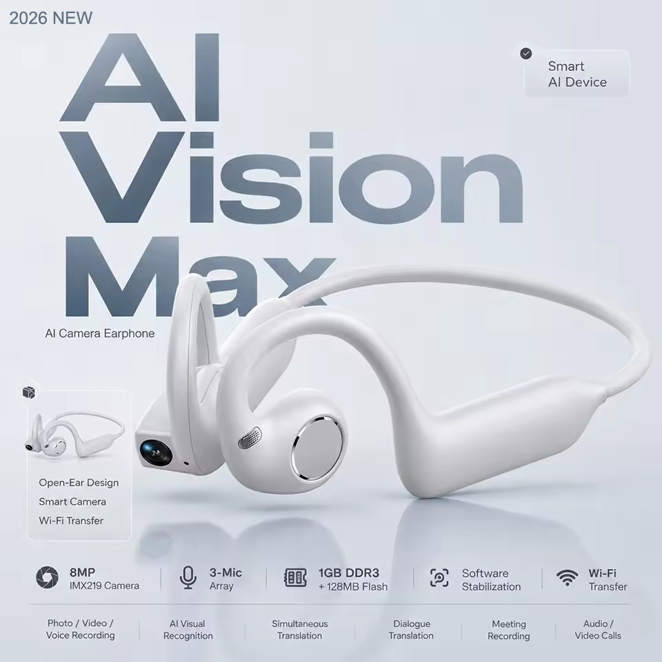 Headphones Wireless - 새로운 이어훅 방식의 골전도 AI 카메라