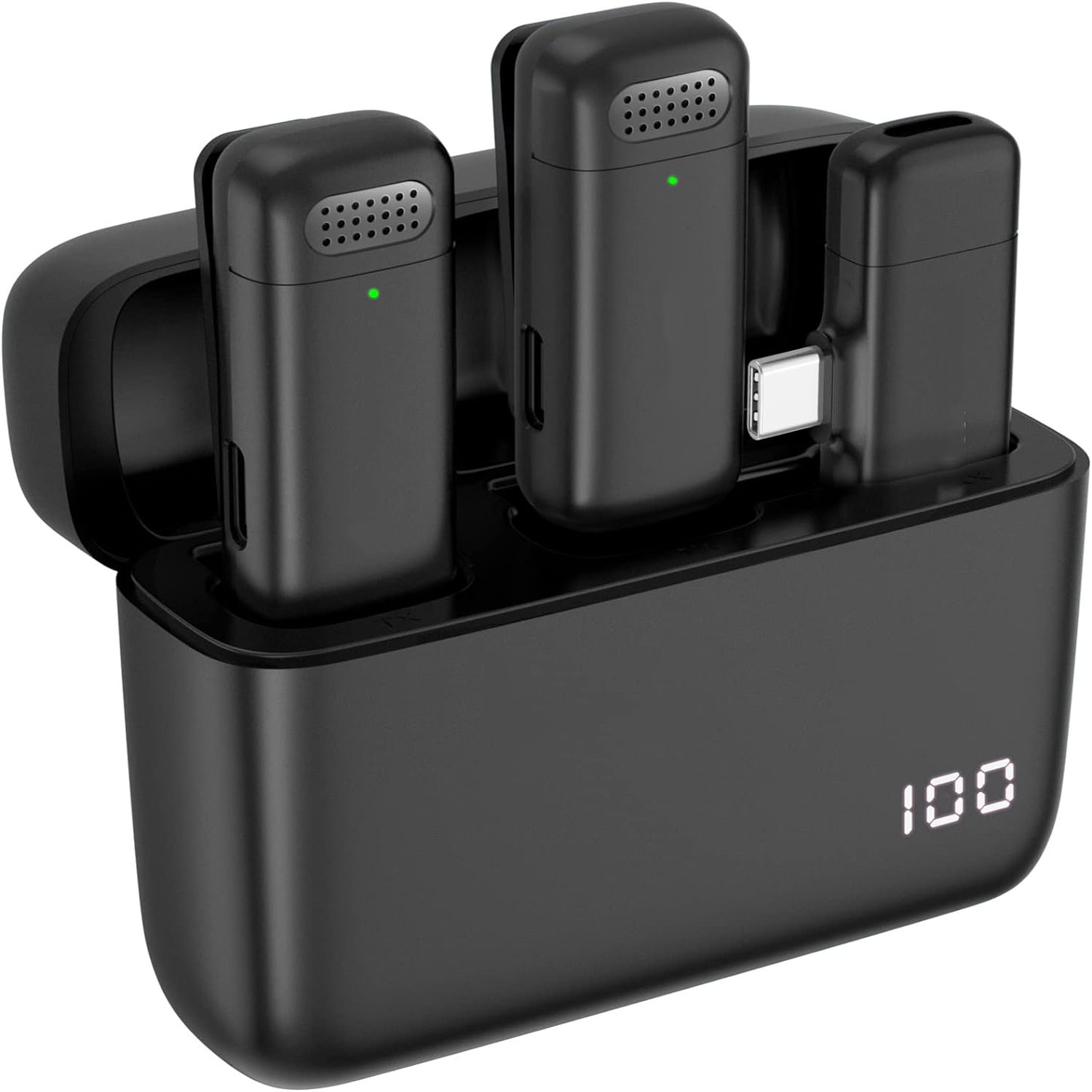 2팩 무선 라펠 마이크, 충전 케이스 포함, 타입-C  - Wireless Charger 리뷰 및 가격