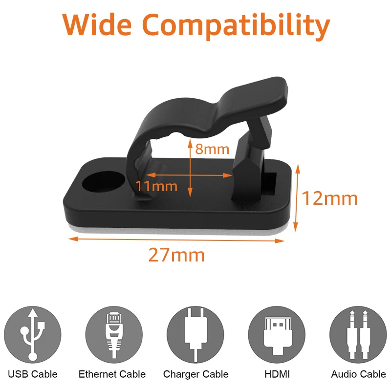 10개/50개 세트 케이블 정리 클립, 케이블 관리용  - Usb Charger 리뷰 및 가격